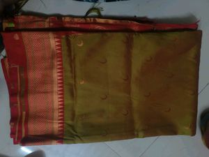 Beautiful Silk Saree double color paithani.