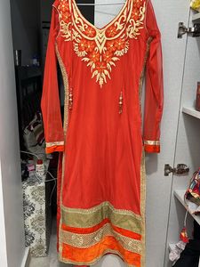 Heavy Both Side Work Long Designer Kurti For 38-40