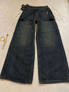 Y2K Layered Skirt-Over-Jeans Grunge 🪽
