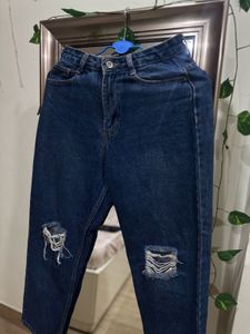 Stylish Ripped Blue Denim Jeans