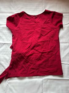Women's Red Tie-Front Top