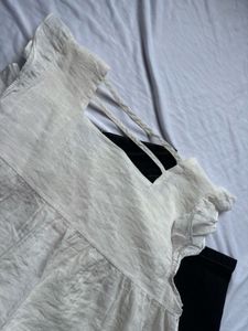 Cream Ruffle Sleeve Square Neck Top