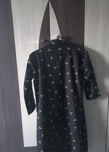 Black With White Printed Shrug For Women
