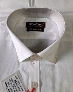 Men's White Formal Shirt Full Sleeves Office Wear