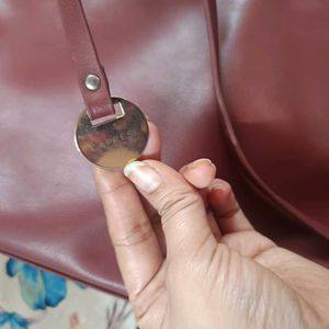 Caprese Maroon Tote Bag