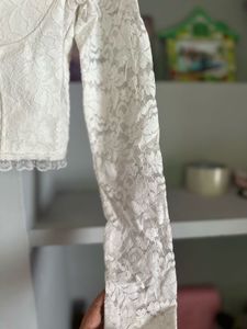 Korean Padded White Lace Corset Top