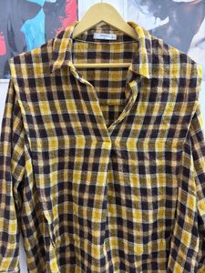 Yellow Plaid Collared Shirt