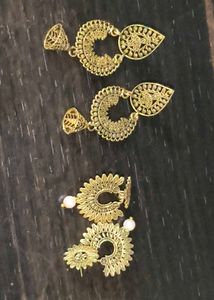 Gold Tone Jhumka Earrings