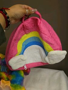 Rainbow Teddy Bear with Carrier