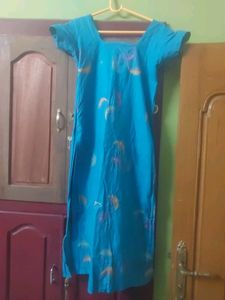 Blue Dress with Butterfly