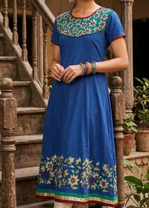 Beautiful Blue Embroidered Kurta
