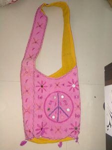 PINK COLOUR BIG SLING BAG FOR GIRLS