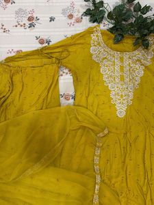 3 piece Kurta set- Yellow