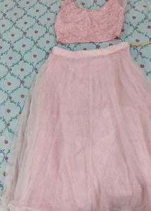 Pretty Pink Sequined Lehenga Set
