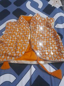 Orange Anarkali Kurta with Dupatta