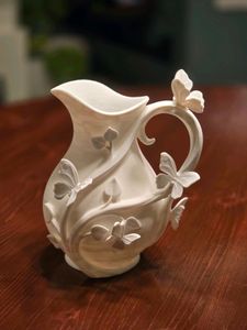 Ornate Butterfly Vine Decorative Pitcher Vase