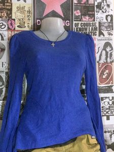 Blue Knit Top