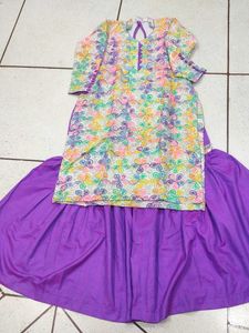 Colorful Floral Kurta with sharara