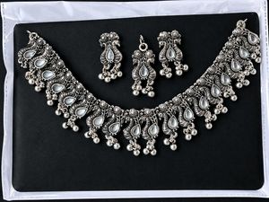 3 Oxidized Silver Necklace Set with Earrings