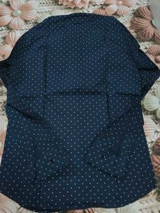 UNEX Men's Navy Blue Polka Dot Shirt