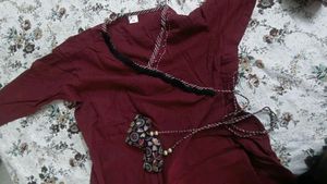 Maroon Anarkali Kurta