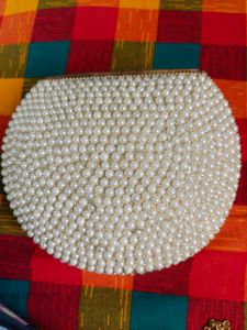 Elegant Faux Pearl Clutch Bag