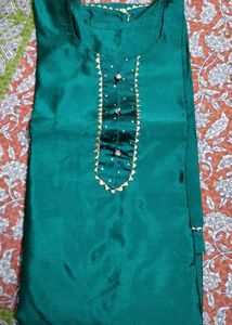 Teal Kurta Set with Gold Dupatta