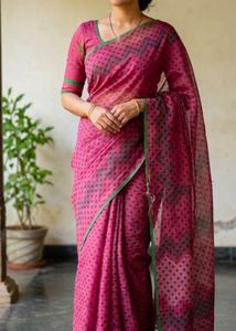 Beautiful Pink & Teal Saree and Blouse