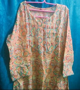 Peach Floral Kurti