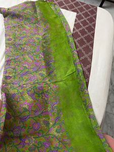 Green Purple Dishan Crepe Saree