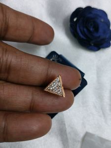 American Diamond Rose Gold Traingle Earrings