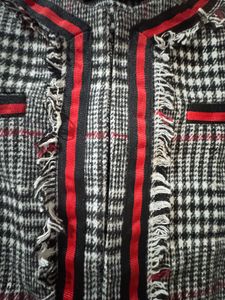 Classic Plaid Tweed Cropped Jacket