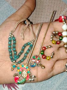 Beaded Peacock Jewellery Set ✨