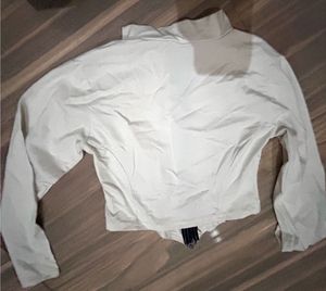 White Zip-Up Athletic Jacket