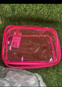 HUDA Beauty Pink Clear Travel Case