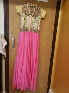 Glittery girls' Festive Dress - Pink &amp; Gold
