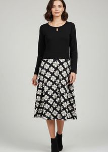 Beautiful Western  Black & White Dress