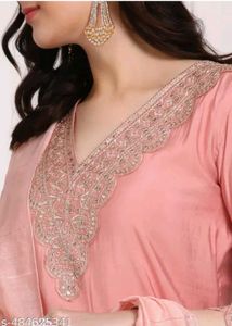Elegant Peach Kurta Set with Dupatta