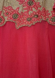 red mixed pink color dress