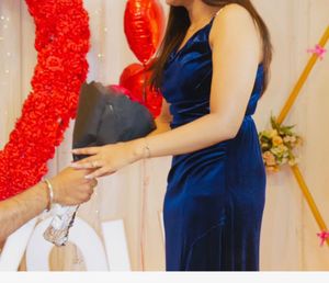 blue party dress