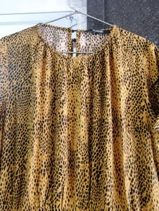 Animal Print Ruffle Dress m to xl