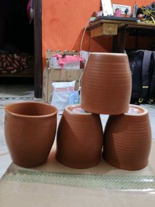 unused Terracotta Tea Cups - Set of 4