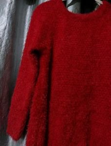 Red Fuzzy Knit Sweater