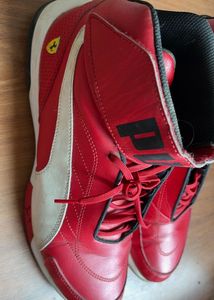 Red Puma High-Top Sneakers