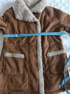 Brown Faux Suede Sherpa Lined Jacket