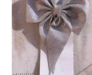 pack of Sparkly Bow Hair Clips silver and golden