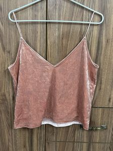 H&amp;M Pink Velvet Cami Top