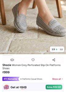 Stylish Grey Cutout Loafers
