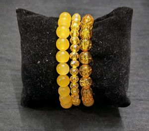 Set of 3 Yellow Beaded Bracelets 💛