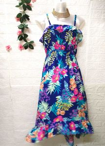 Vibrant Floral Ruffle Dress Size M-L Fix price